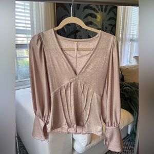 Rose shimmery free people blouse